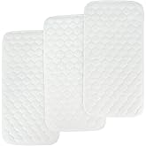 BlueSnail Quilted Thicker Waterproof Changing Pad Liners,3 Count(Snow White 13” x 27”)