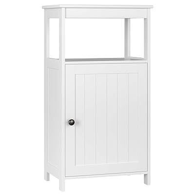 Homfa Bathroom Floor Cabinet with Single Door & Storage Organizer