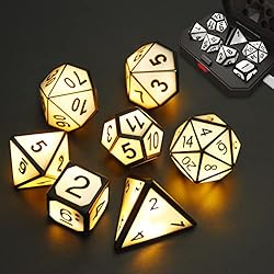 HTPOW Light Up DND Dice Set of 7 USB Rechargeable