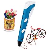 Soyan Standard 3D Printing Pen for Kids, With ABS Filament Sample and Drawing templates (Blue)