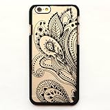 iPhone 6 Case,iPhone 6s Case,LUOLNH Black Henna White Floral Paisley Flower Mandala Matte Hard Clear Case Cover for Apple iPhone 6/6s 4.7 inch Screen