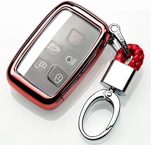 Key Cover Case for Range Rover Smart Remote Fob 5 Button Sport Evoque Vogue LR4 iscovery 4 Land Rover Shell With Key Chain (Rose Gold(with key chain))