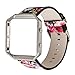 Replacement Band for Fitbit Blaze, Watchband Floral Soft Leather Strap Replacement Watch Band Wristband Bracelet Strap and Frame for Fitbit Blaze