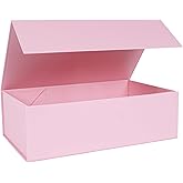 LFBOX Pink Gift Box with Magnetic Lids 13.8x8.3x4.4 in, Large Present Box for Bridesmaid Proposal Wedding Mother's Day 1 Pack