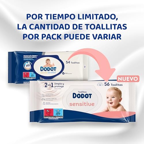 Toallitas Bebé Sensitive, 840 Toallitas (15 Packs x 55 uds)