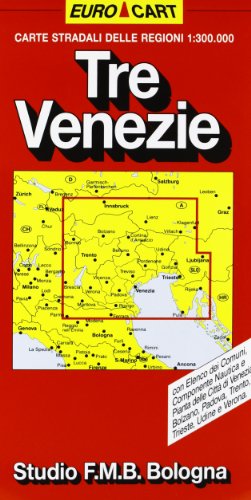 Carte stradali delle regioni 1:300.000: Con elenco dei comuni, componente nautica e pianta delle citta di Venezia, Bolzano, Padova, Trento, Trieste, Udine e Verona (Euro-Cart) (Italian Edition)