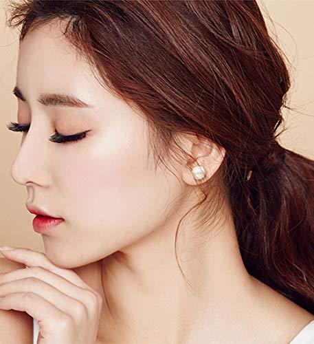 CICINIO Clip On Earrings Set, 3 Pairs Fashion Freshwater Pearl Stud Earrings Hypoallergenic Non Pierced Earrings for Women Girls