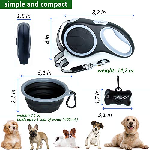Doge Approved Retractable Dog Leash 26 Foot Extra Long Tape Dog Leash