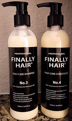 Finally Hair Brazilian Sulfate Free Shampoo & Conditioner For Use On Treated Hair (Perfect after Keratin Straightenting Smoothing Treatments and Perms)