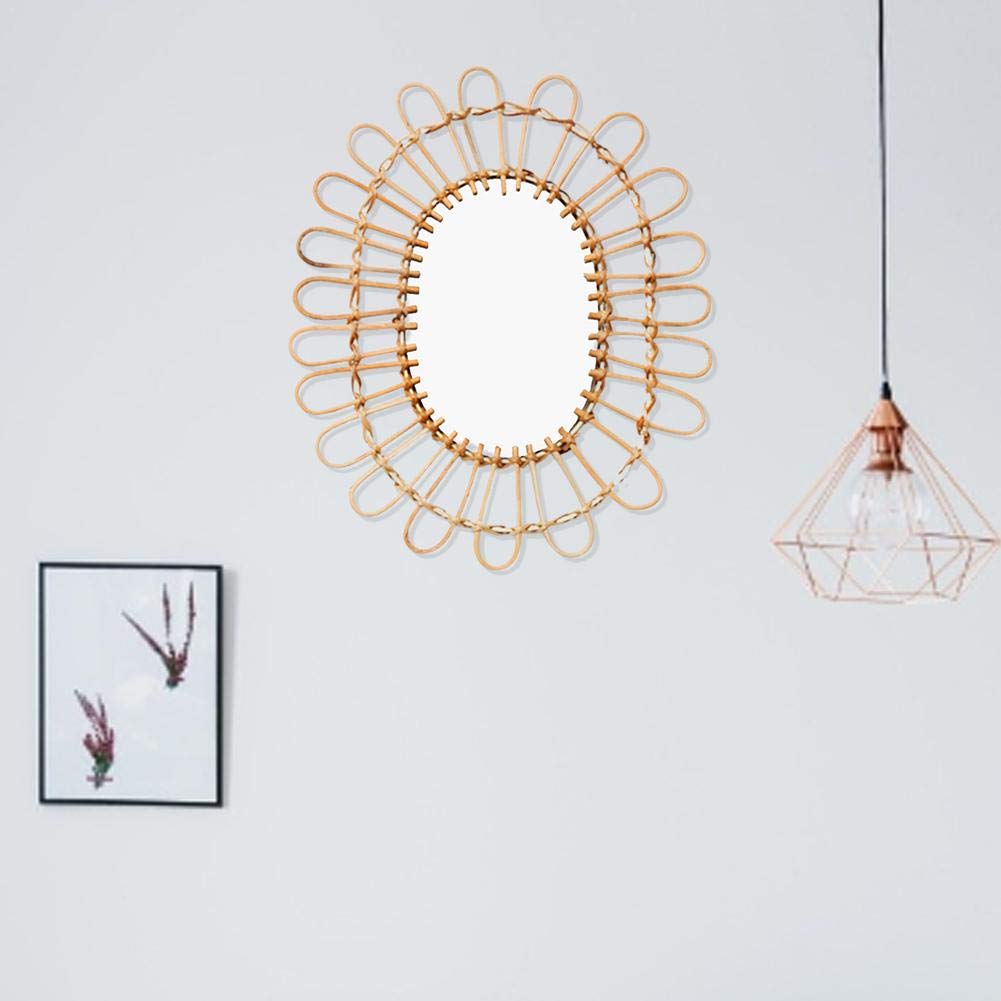 Muebles Espejo de Pared Colgante Vintage Macrame Franja Decorativo