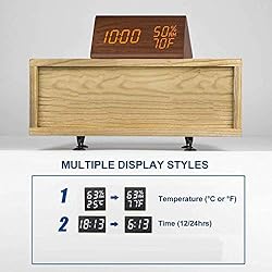JALL Digital Alarm Clock, with Wooden Electronic