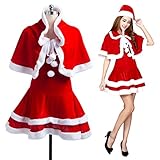 Christmas Santa Claus Costumes Plush Boy's Pub Flannel Crawl Santa Suit Xmas Suit (Women's)