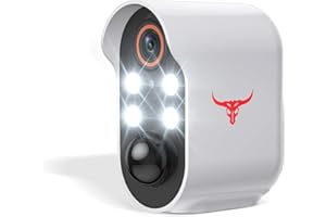 Guggre 1080p Security Camera Wireless, AI Human Detection, PIR Motion Detection, 2.4GHz Wi-Fi Support, 2-Way Talk, Outdoor Surveillance Bullet Cam, Color Night Vision (4 Spotlights)