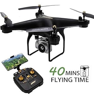 JJRC H68 RC Drone 40MINS Longer Flight Time Quadcopter with 720P Camera FPV WiFi Helicopter with 2 Batteries(20mins + 20mins), Altitude Hold, Headless Mode Remote Control Best Drone (Black)