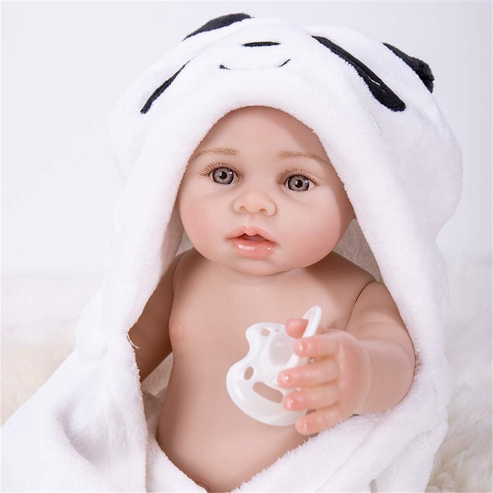 Prezzo GUALA 17 Pollici Lavabile Rinascita Baby Doll in Silicone a Mano Completa Bambola realistica Sveglia Bagno Peluches Realistico rinascita del Bambino con Cute Panda Accappatoio Offerte