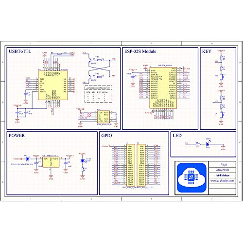 Sunhokey ESP-WROOM-32 ESP32 ESP-32S Development Board 2.4GHz Dual-Mode WiFi + Bluetooth Dual Cores Microcontroller Processor Integrated with Antenna RF AMP Filter AP STA for Arduino IDE - Thumbnail 5