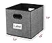 Homyfort Foldable Cloth Storage Bins Cubes, 12x12 Fabric Boxes Baskets Container for Toys,Closet,Shelf,Nursery with Dual Plastic Handles,Black with Pattern Large Set of 6