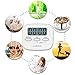 HAOBAIMEI Digital Kitchen Timer, Simple Operation, Minute Second Count Up and Countdown, Loud Alarm, Low Energy Consumption, Magnetic Backing, Stand, White, Batteries Included (2)