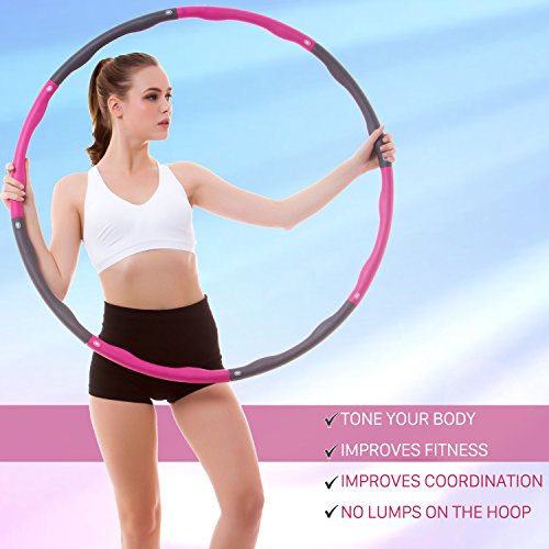 image for Rioa Fitness Exercise Hula Hoop 2 Pound Weighted Hula Hoop Perfect for
