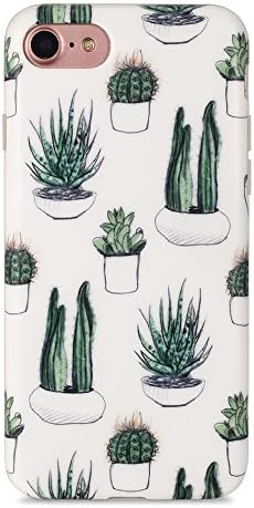 iPhone 7 Case, iPhone 8 Case, Sankton Slim Shockproof Flexible Soft TPU Cover with Matte Pattern for iPhone 7 / iPhone 8 4.7-inch (Cacti)
