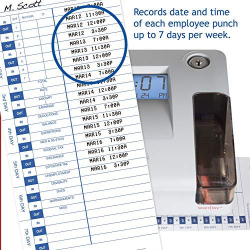 Pyramid 3550ss SmartSite Time Clock and Document Stamp - Made in USA