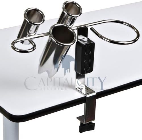 Appliance Holder Holds: Dryer & 3-irons Electrified Clamp-on Style Cb5-e " Chrome Finish"