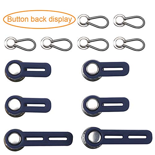 12 Pack Expander Button, 6 Pcs Pants Waist Silicone Extender Button for Men and Women, 6 Pcs Metal Collar Extenders/Neck Extender/Wonder Button for Men Dress Shirts, Simple Use, No Sewing. - Thumbnail 6