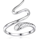 ChicSilver Vintage Punk Rock Snake Ring 925 Sterling Silver Ring Retro Gothic Animal Finger Rings Statement Jewelry Gift