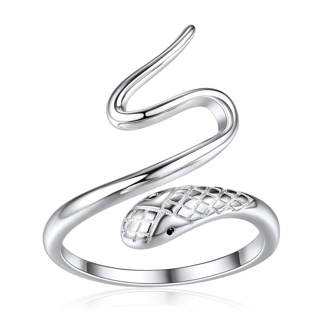 ChicSilver Silver Snake Ring for Women 925 Sterling Silver Open Statement Finger Rings Fashion Jewelry