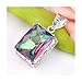 Amazing Shining Ct Huge Vintage Natural Rainbow Mystical Topaz Gemstone Silver Necklace Pendant Color 7