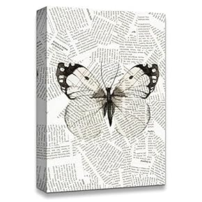 signwin Canvas Wall Art Butterfly On The Newspaper...
