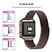 For Fitbit Blaze Accessory Band Large,Oitom Milanese loop stainless steel Bracelet Strap for Fitbit Blaze Smart Fitness Watch, Black, Silver, Large with unique Magnet lock (Chocolate Frame+Loop)