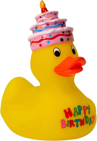 ootb Out of the Blue Duck Yellow Squeaky Happy Birthday Gift