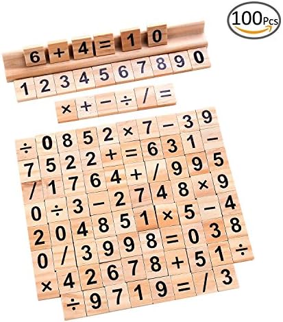 TMO 100 Scrabble Tiles Wooden Scrabble Number Number and Symbol Scrabble Tiles Games Scrabbles Number Tiles Games with 1 Tiles Rack