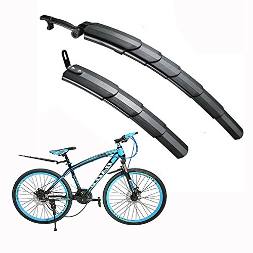 Itian Portable Bike Fender For Mountain Bike Adjustable Bike Fender Easy Fit For Front Rear Mudguard For Mountain Bicycle (Black)