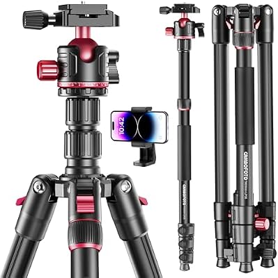 Kamerastativ 188 cm mit Kugelkopf und Einbeinstativ