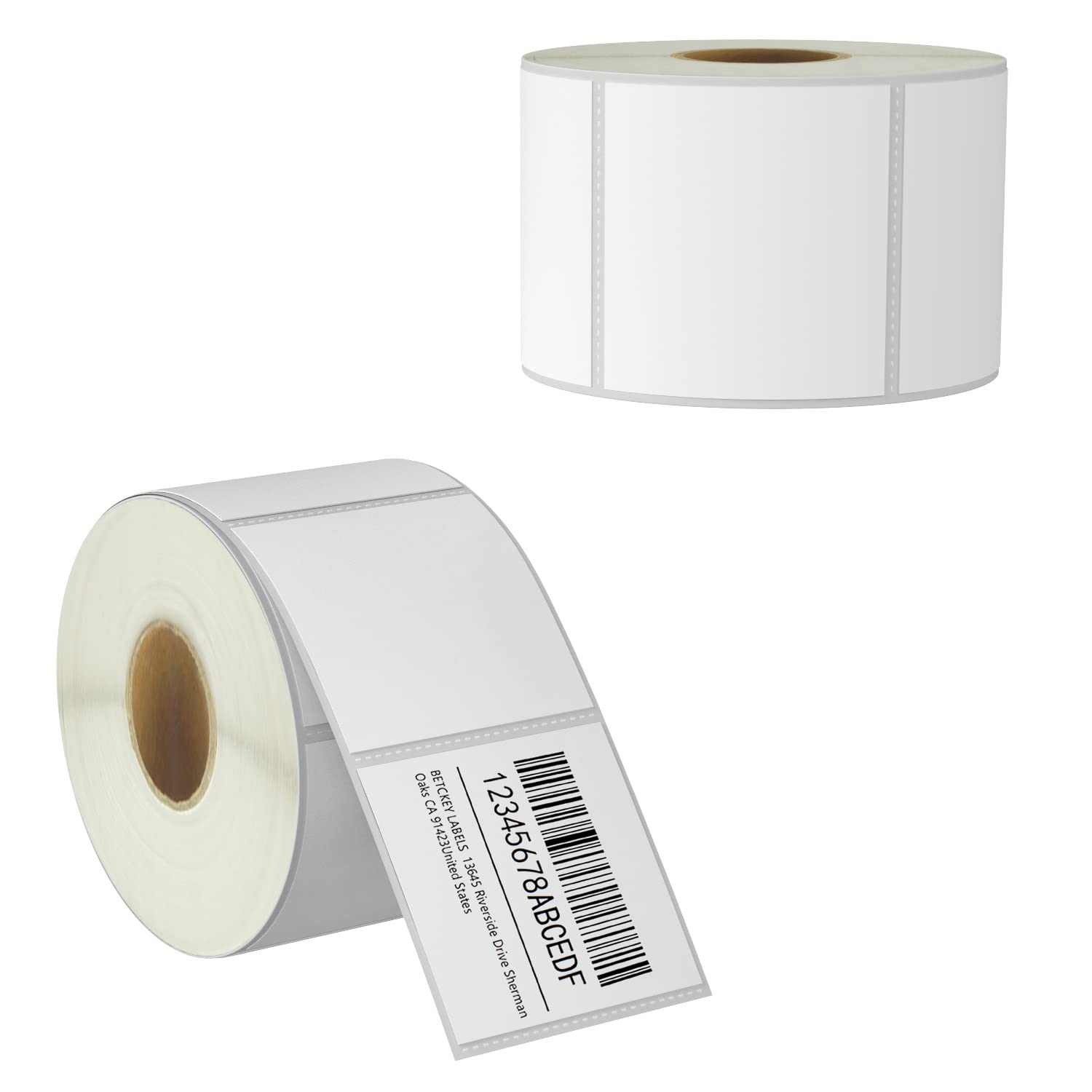 BETCKEY - 57mm x 51mm(2.25 in x 2 in) Barcode & Address Thermal Labels, 700 Perforated Labels per Roll Compatible with Zebra & More Printers [2 Roll/1400 Labels]