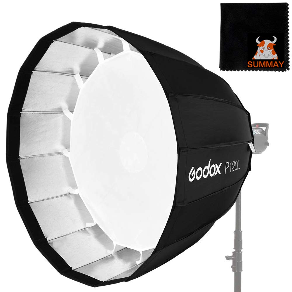 GODOX Parabolic Softbox High-temperature Resistant Version P120H 120cm/47" Bowens Mount Reflector for Studio Storbe Flash Speedlite (Softbox P120H)