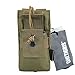 OneTigris MOLLE Radio Holder Tactical Cordura Nylon Short Radio Pouch for BaoFeng UV-5R/UV-82 (Tan - 1000D Codura Nylon)