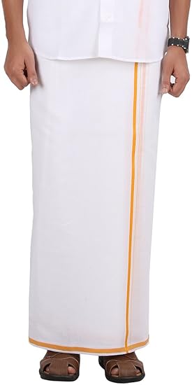 Men's Dhoti (3.6 Meters Wide, White)