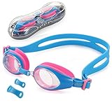 Kids Swim Goggles, UShake Anti-fog UV Protection Soft Silicone Frame Child Swimming Goggles with 3 Nose Pieces, Easy to Use for Kids and Early Teens