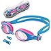 Kid Swim Goggles, UShake Anti-fog Lens Soft Silicone Frame Child Swimming Goggles for Kids and Early Teens with 3 Nose Pieces