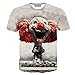 FaPlus Men's Fashion Lifelike Explosion clown Pattern 3D Print T-Shirts (XX-Large, Brown)