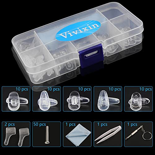 Vivixin Eyeglasses Nose Pads 25 Pairs, Eyeglasses Repair Kit with