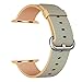 MXY Fine Woven Nylon Strap Replacement Wrist Classic Bracelet Watch Band For Apple iWatch Series 1 Series 2 (38MM-Gold/Royal Blue)