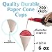 Upper Midland Products Cone Paper Cups 200 Pk Snow Cone Disposable 6 Oz White
