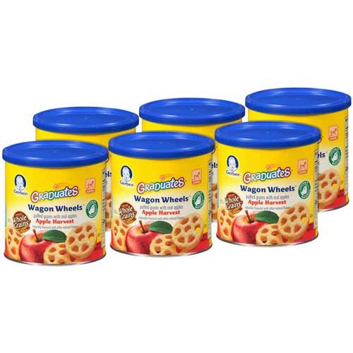 Gerber Graduates Finger Foods Harvest Apple Wagon Wheels, 1.48-Ounce Canisters (Pack of 6)