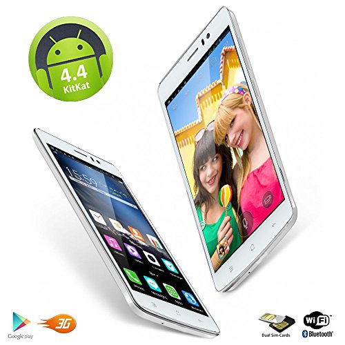 Indigi 3G Smartphone (Factory GSM Unlocked) 5.5-inch Full HD Capacitive Multi-Touch Screen Android 4.4 Smartphone White
