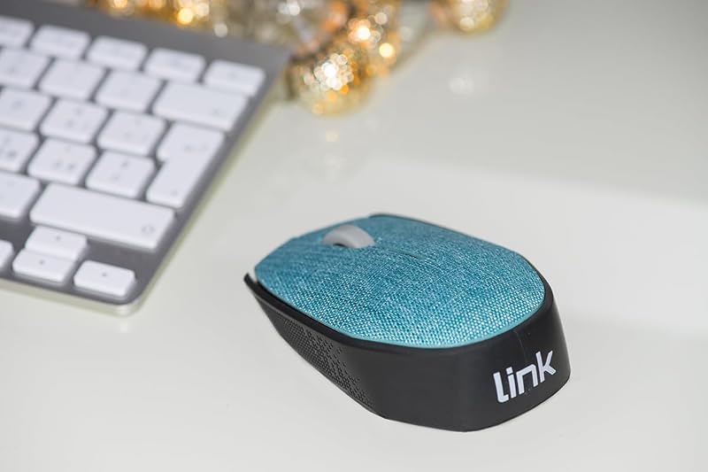 LKMOS08 MOUSE WIRELESS IN TESSUTO COLORE AZZURRO CON RICEVITORE USB 1000 DPI