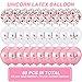 60 Pieces Unicorn Balloons Set Unicorn Birthday Party Decoration Balloons and Rose Gold Confetti Balloons for Party Wedding Favors